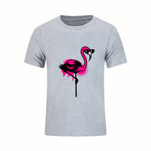 Men's T Shirt Flamingo with Sunglasses 2020 Shirt Mens Short Sleeve 100% Cotton T-Shirt Man O Neck T Shirts Plus Size XS-XXL 6xl 2024 - buy cheap