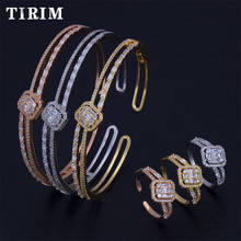 TIRIM Luxury Trendy Jewelry Sets For Women Wedding Cubic Zircon Crystal CZ Dubai Bridal Bangle Ring Sets браслеты женские 2020 2024 - buy cheap