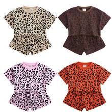 Baby Girls Clothes Sets Summe Leopard print version Girl Short SleeveT-shirt + Shorts Casual Kids Children's Clothing Suit1-6Y 2024 - buy cheap