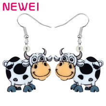 NEWEI Acrylic Anime Cow Dairy Cattle Earrings Farm Animal Drop Dangle Jewelry For Women Girls Teens Kids Charms Decorations Gift 2024 - buy cheap