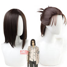 Peruca de cosplay em titan, peruca longa para cosplay do anime, disponível em 2 estilos, mede o cabelo, compatível com brim jarger 2024 - compre barato