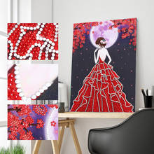 5D алмазов картина комплект красное платье леди ремесленных шнековый бур световой особой формы «сделай сам» в стиле «Ловец снов»; 5D алмаз живопись ремесло 2024 - купить недорого