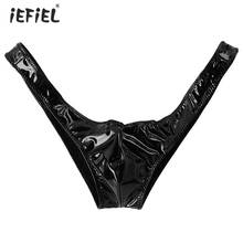 Sexy Mens Lingerie Wet Look Patent Leather Lingerie Briefs Panties Bulge Pouch Open Butt Jockstrap Mini Thong Briefs Underwear 2024 - buy cheap