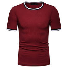 Модная однотонная Хлопковая мужская футболка 2020, брендовая облегающая Мужская футболка с коротким рукавом, повседневная мягкая удобная футболка, мужские футболки 2024 - купить недорого