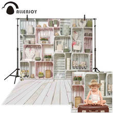 Allenjoy-prateleira de madeira para fotografia, fundo de parede, flores, corações, cenário para estúdio fotográfico 2024 - compre barato