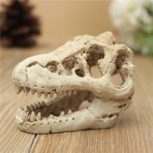 Cráneo de cocodrilo para acuario/terrario, adorno de resina para pecera, Mini pecera, decoración de paisaje, Cráneo de dinosaurio 2024 - compra barato