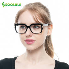 SOOLALA Square Women Reading Glasses with Rivet Big Glasses Woman Optic Frame Fashion Presbyopia Glasses Reading +0.5 to 4.0 2024 - buy cheap