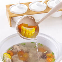 Colher de sopa e cabo longo com filtro, utensílio para cozinha criativo de palha de trigo com filtro 2024 - compre barato