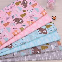 160cm*50cm forest bear newborn baby kids Cotton Fabric Printed Cloth Sewing Quilting bedding apparel dress patchwork fabric 2024 - buy cheap