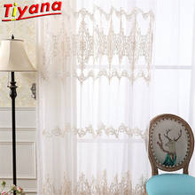 European Luxury Rope Embroidery Yarn Curtains for Living Room Elegant and Modern Sheer Tulle Voile for Villa X-HM122#30 2024 - buy cheap