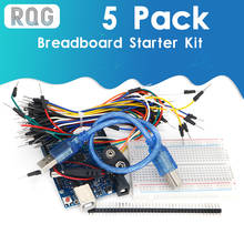 Starter Kit for Arduino Uno R3 - Bundle of 5 Items: Uno R3, Breadboard, Jumper Wires, USB Cable and 9V Battery Connector 2024 - buy cheap