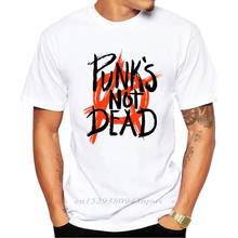 Camiseta con estampado de letras para hombre, camisa de manga corta con diseño Punk no Dead, estilo Punk, novedad 2024 - compra barato
