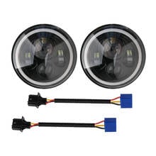 beler 1 Pair 7 Inch LED Halo Angle Eyes Round Headlight Headlamp Fit For Jeep Wrangler JK TJ CJ LJ AM General Hummer Land Rover 2024 - buy cheap