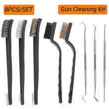 Kit de limpieza de pistola de alambre de acero militar, juego de escobillas de nailon, Universal, accesorios de caza, 6 uds./8 Uds. 2024 - compra barato