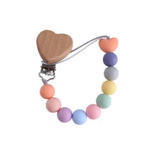 Heart Pacifier Clip Silicone Beads BPA Free Dummy Clips Eco-friendly Pacifier Chains 2024 - buy cheap