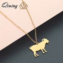 QIMING Vintage Sheep Goat Necklace Women Farm Everyday Jewelry Cute Funny Birthday Collar Tibetan Animal Necklaces Collar 2024 - buy cheap