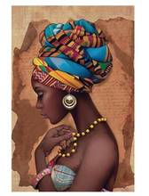 Африканская живопись на холсте, настенная живопись, картины, плакаты и принты, черная женщина на холсте, домашний декор, настенные картины, гостиная 2024 - купить недорого