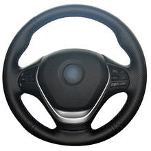 Capa de volante do carro de couro sintético preto para bmw f30 320i 328i 320d f20 2024 - compre barato