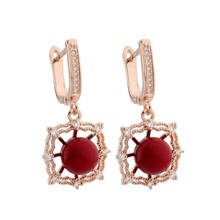 New 2021 Trend Round Shell Pearl Long Earrings 585 Rose Gold Natural Zircon Hot Fine Drop Earrings Women Wedding Jewelry 2024 - buy cheap