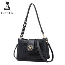 FOXER Vintage Shoulder Bag for Women Cow Leather Ladies Crossbody Bag Fashion Crocodile Grain Female Purse Brand Top-Handle Bag 2024 - buy cheap