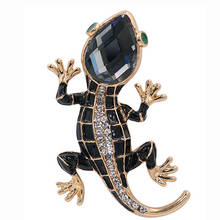 55mm*35 Rhinestone Animal Insect  gecko Shape Crystal Brooch Pin 2024 - buy cheap