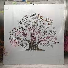 1Pcs 30*30cm Mandala Tree DIY Layering Stencils Wall Painting Scrapbook Coloring Embossing Album Decorative Template 2024 - buy cheap