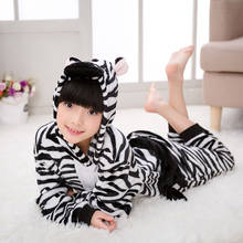 Kigurumi zebra crianças pijamas para crianças animal dos desenhos animados cobertor bebê traje de inverno menino menina onesie pijamas 2024 - compre barato