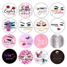 Wholesale Free Design Custom Packaging Label logo stickers All Size False Eyelashes Labels 25mm 3D Mink Lashes brand Stickers 2024 - buy cheap