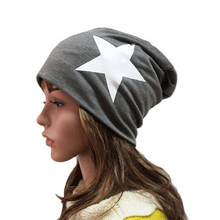 Spring Autumn Women's Skull Baggy Slouchy Beanie Hats with Star Pattern Pale Gray Black Red Navy Gray 2024 - buy cheap