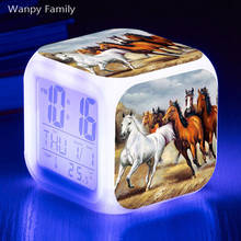 2021New Galloping horses Alarm Clocks 7 Color Multifunction Luminous Electronic Alarm Clocks For Kids Birthday Gifts 2024 - buy cheap