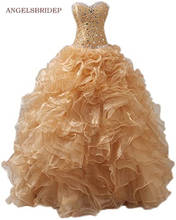 ANGELSBRIDEP-dulce vestido de baile de 16 años, quinceañera, fiesta Formal de Organza de cristal, fiesta Formal, baile de cumpleaños 2024 - compra barato