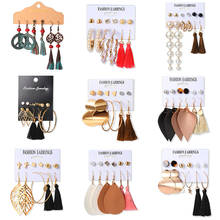 New Bohemian Tassel Drop Earrings for Women Vintage Multi-Element Pearl Acrylic Dangle Earrings Fashion Jewelry 2020 wholesale 2024 - buy cheap