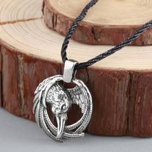 QIAMNI Vintage Norse Animal Raven Eagle Necklace Pendants Odin's Viking Crow Runes for Unisex Amulets Necklaces Jewelry Chokers 2024 - buy cheap