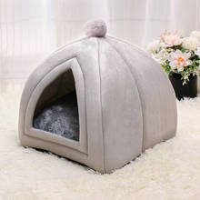 Foldable Cat Bed House Winter Warm Pet Beds Tent for Small Dogs Sleeping Mat Washable Cats Nest Puppy Dog Kennel Pet Supplies 2024 - buy cheap