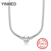 Оригинальное ювелирное ожерелье YINHED, колье из бисера с застежкой, 100% цельное ожерелье из стерлингового серебра 925 пробы, цепочка-змея для женщин, подарок ZN151 2024 - купить недорого