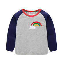 Camisetas de manga larga para niño, ropa de algodón a rayas, con apliques de dinosaurio, 2020 2024 - compra barato