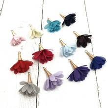 8pcs/bulk Vintage  Cloth Flower Tassels Charms for Making Jewelry  Tassels for Earrimgs Pompoms  Flower  Pendants Jewelry Making 2024 - buy cheap