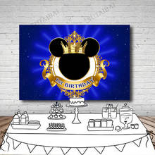 Cartoon Mouse 1st Birthday Party Blue Poster Background  Boy Baby Shower Custom Photography Backdrops For Photos on The Wall 2024 - buy cheap