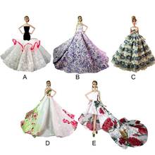 Besegad Mini Girl Doll Long Bride Wedding Dresses Princess Party Bubble Dress Outfit Clothes Costume Accessories for Barbie Toy 2024 - buy cheap