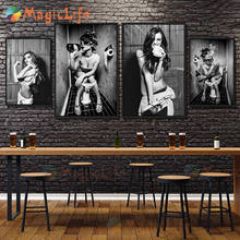 Vintage WC Sexy Women Girl Sits in Toilet Nordic Poster Posters Wall Pictures For Living Room Wall Art Canvas Painting Unframed 2024 - buy cheap