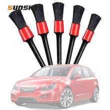 5 in 1 Car Brush Cleaning Detailing Natural Boar Hair Brushes Auto Detail Tools Products Wheels Dashboard,Random Color Delivery 2024 - buy cheap