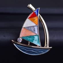 Broche de velero de esmalte clásico para hombre, ropa de abrigo, broches pequeños y bonitos de alta calidad, alfileres de joyería de Metal, venta al por mayor 2024 - compra barato