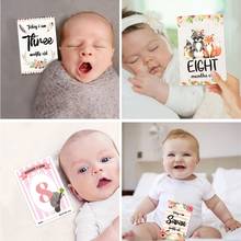 12 hojas de tarjetas de hitos mensuales para bebé, tarjetas de momento de utilería de fotos de nacimiento a 12 meses, GXMB 2024 - compra barato