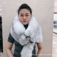 Long Fox Fur Shawl Luxury Genuine Fox Skin Shawl Whole Fox skin Stole with Tails Natural Fox fur Scarf 2024 - buy cheap