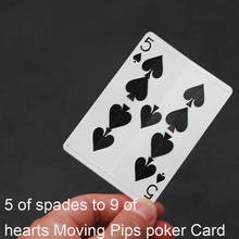 5 of spades to 9 of hearts Moving Pips poker Card Magic Tricks Stage Close Up Magia Playing Cards Magie Illusion Gimmick Props 2024 - buy cheap