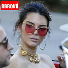 RBROVO New Arrival 2021 Metal Luxury Sunglasses Women Vintage Cateye Eyeglasses Mirror Retro Oculos De Sol Feminino UV400 2024 - buy cheap