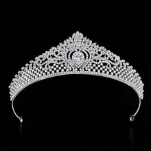 Tiara para noiva, acessório de luxo para casamento, diadema para desfile com strass, zircônio cúbico 2024 - compre barato