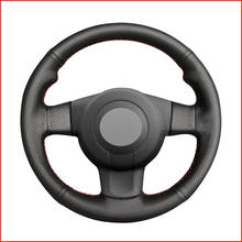 MEWANT Black Genuine Leather Car Steering Wheel Cover for Seat Leon (1P) FR 2007 Leon (1P) Cupra 2007 Ibiza (6L) FR 2006 Kit 2024 - buy cheap