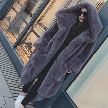 2020 Winter Faux Fur Long Coat Women Thick Warm Fluffy Oversized Hooded Coats Overcoat Female Loose Plush Fur Jackets Outerwear 2024 - buy cheap