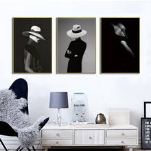 Sexy preto e branco mulher pintura a óleo da lona parede arte cartaz e impressões fotos para sala de estar casa cuadros decoração sem moldura 2024 - compre barato